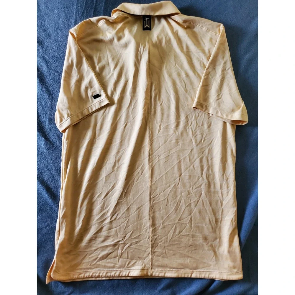 Nike Tiger Woods Dri-fit Polo Shirt Men's Medium Yellow Short Sleeve Golf Active